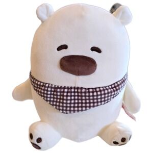 Miniso Life Japan Sleeping Polar Bear w Bandana Plush 10" Cute Kawaii Soft Toy